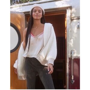 Aerie Cozy Dream Sherpa Jacket Full Zip Size XS Cabincore Boho Travel Beach